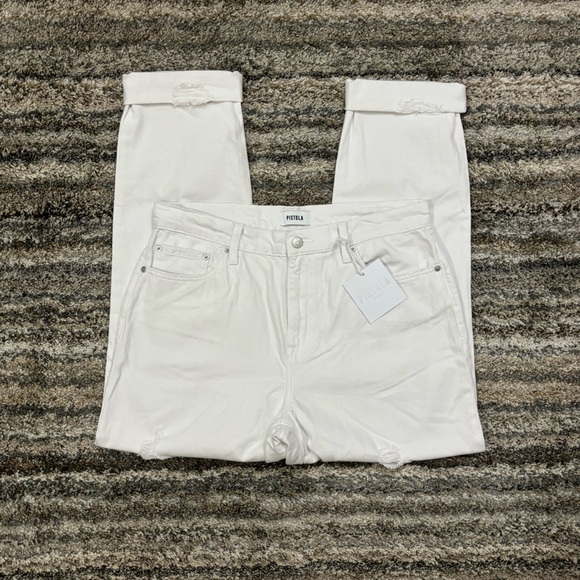 Pistola High Rise Relaxed Roller Jeans Sz 30 NWT | Pistola White Relaxed Fit - Picture 2 of 15